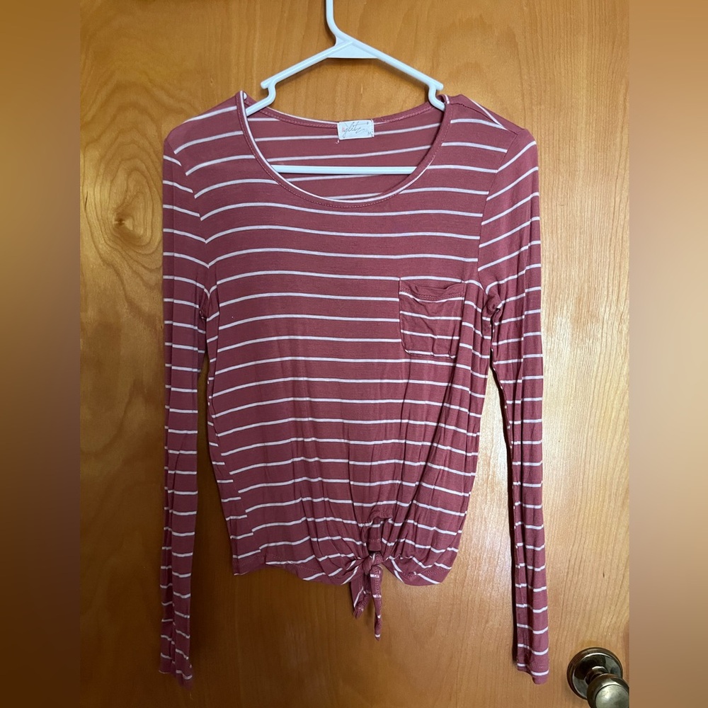Glitz Pink Striped Long Sleeve Blouse